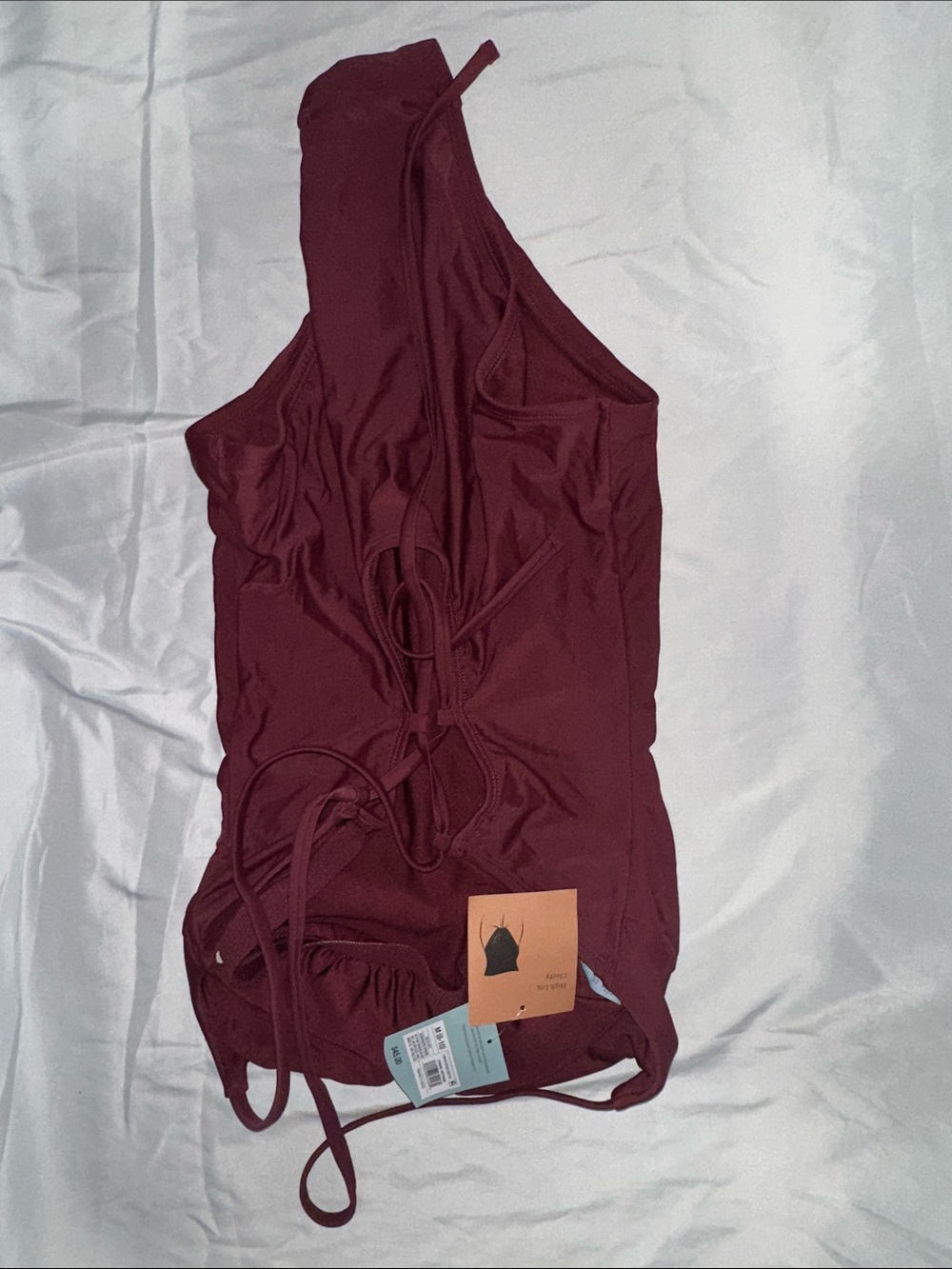 Shade & Shore Burgundy Midi Slip Dress with Spaghetti Straps - Picture 3 of 3